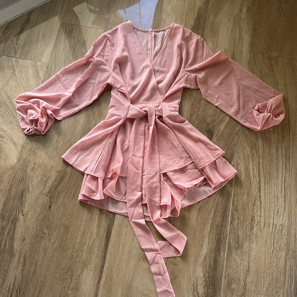 Pink dress with built in shorts